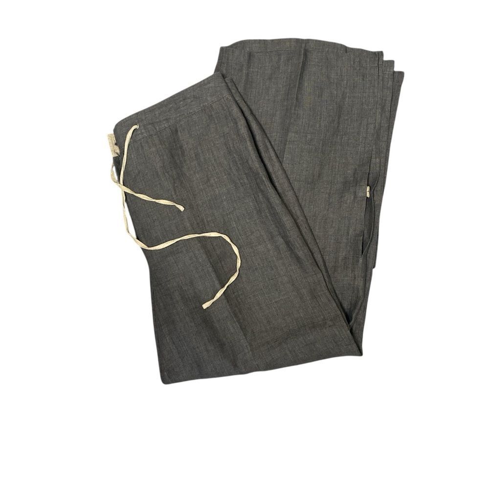 Willi Smith 100% Linen Drawstring Cropped Wide Leg pants Women's Size 12